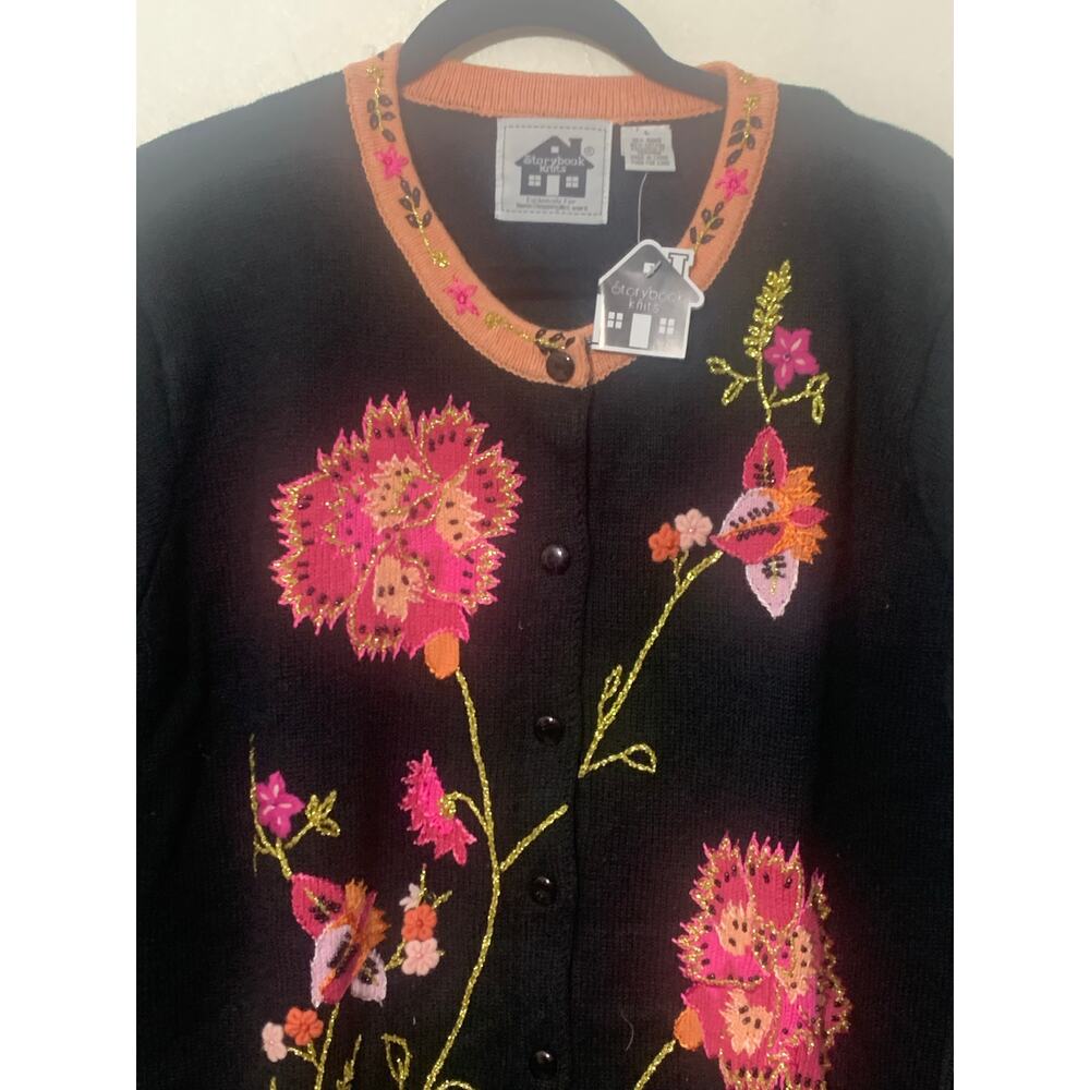 Storybook Knits SZ LG Vintage Embellished Longline Cardigan New With Tags - Picture 4 of 13